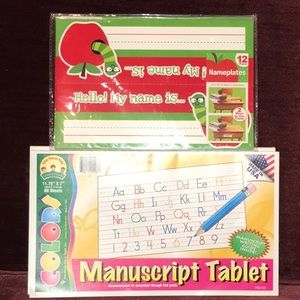 TEACHING SUPPLIES: NAME PLATES & MANUSCRIPT TABLET